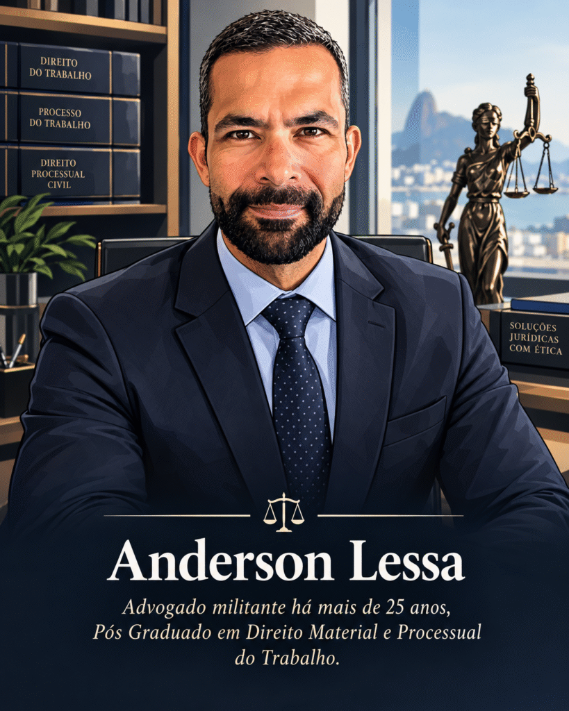 Anderson Lessa, advogado militante há mais de 25 anos, pós-graduado em Direito Material e Processual do Trabalho